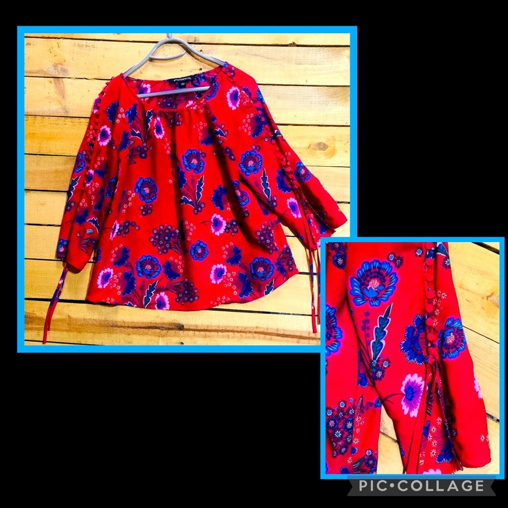 •Brightly Colored Floral Patterned Top• - Picture 1 of 1